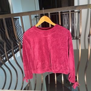 red velvet long sleeve top
